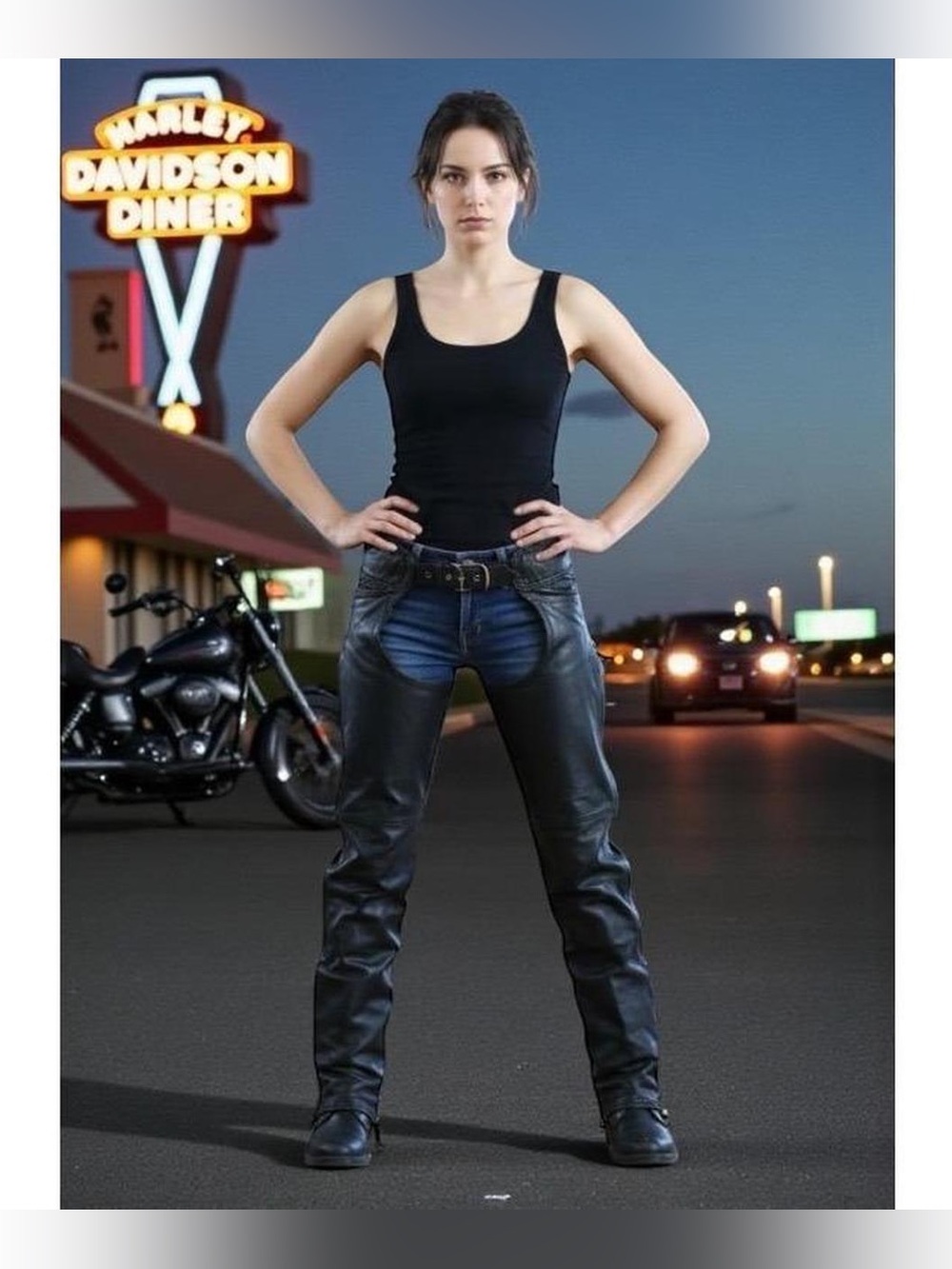 Unik Women's Premium Lambskin Leather Motorcycle Chaps